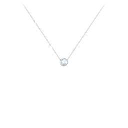 Solitaire 2mm Round Gemstone Pendant in 925 Sterling Silver with Aquamarine