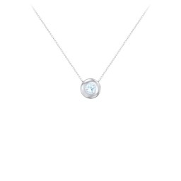 Solitaire 4mm Round Gemstone Pendant in 925 Sterling Silver with Aquamarine