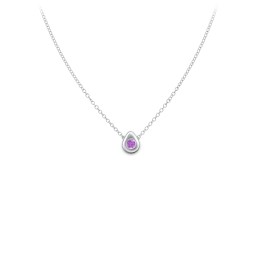 Teardrop Pendant with Gemstone in 925 Sterling Silver with Amethyst