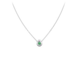Teardrop Pendant with Gemstone in 925 Sterling Silver with Emerald