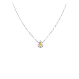 Teardrop Pendant with Gemstone in 925 Sterling Silver with Citrine