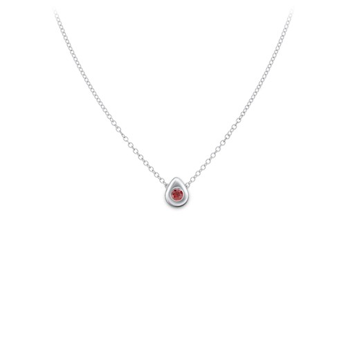 Teardrop Pendant with Gemstone – Sterling Silver with Garnet