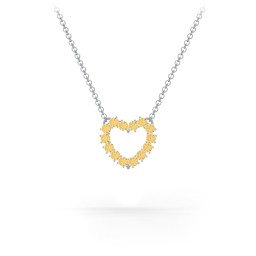 Dual Birthstone Heart Pendant in 925 Sterling Silver with Citrine