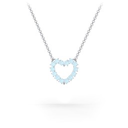 Dual Birthstone Heart Pendant in 925 Sterling Silver with Blue Topaz