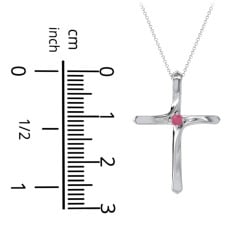 Twisted Cross Pendant with Birthstone