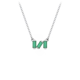 Baguette Scatter Necklace in 925 Sterling Silver with Emerald, Pink Tourmaline, Ruby, and Citrine