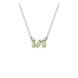 Baguette Scatter Necklace in 925 Sterling Silver with Peridot, Pink Tourmaline, Ruby, Citrine, and Emerald