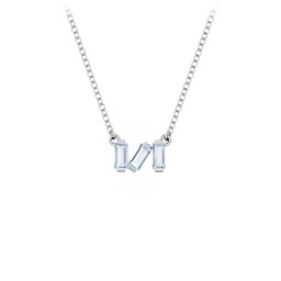 Baguette Scatter Necklace in 925 Sterling Silver with Aquamarine, Pink Tourmaline, Ruby, Citrine, and Emerald