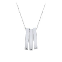 Multi Vertical 3D Bar Pendant with Engravings in 925 Sterling Silver