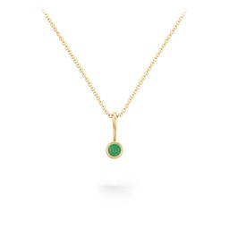 Bezel Set Birthstone Necklace in 18K Gold Plated Silver with Emerald, Amethyst, Red Premium Zirconia, Fancy Pink Premium Zirconia, Citrine, and Peridot