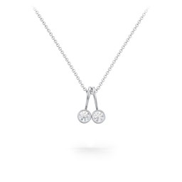 Multi Bezel Set Birthstone Necklace - 2 Stone