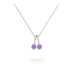 Multi Bezel Set Birthstone Necklace - 2 Stone