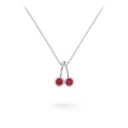 Multi Bezel Set Birthstone Necklace - 2 Stone