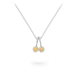 Multi Bezel Set Birthstone Necklace - 2 Stone