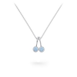 Multi Bezel Set Birthstone Necklace - 2 Stone