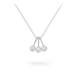 Multi Bezel Set Birthstone Necklace - 3 Stone
