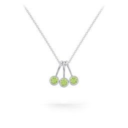 Multi Bezel Set Birthstone Necklace - 3 Stone