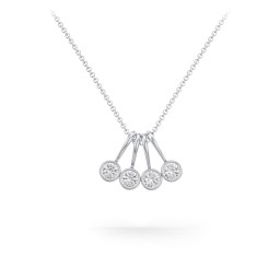 Multi Bezel Set Birthstone Necklace - 4 Stone