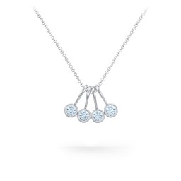 Multi Bezel Set Birthstone Necklace - 4 Stone