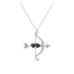 Cupid's Arrow Necklace in 925 Sterling Silver with Smokey Quartz