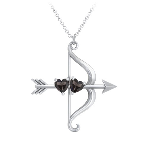 Cupid's Arrow Necklace – Sterling Silver with Smokey Quartz