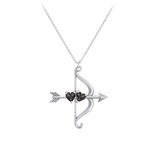 Cupid's Arrow Necklace – Sterling Silver with Smokey Quartz