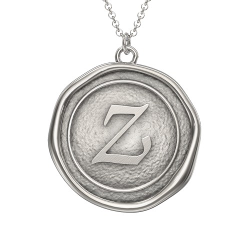 Initial Medallion Necklace - Z – Sterling Silver