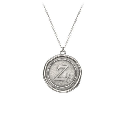 Initial Medallion Necklace - Z – Sterling Silver