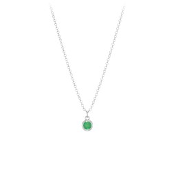 Bezel Set Multi-Birthstone Drop Necklace in 925 Sterling Silver with Emerald
