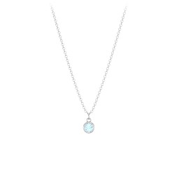 Bezel Set Multi-Birthstone Drop Necklace in 925 Sterling Silver with Blue Topaz