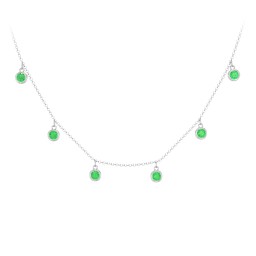 Bezel Set Birthstone Drop Necklace - 6 Stone