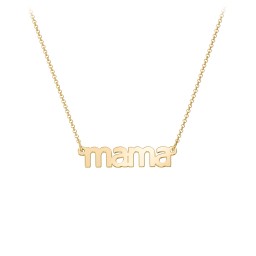 Mama Necklace In Modern Font in 18K Gold Plated Silver
