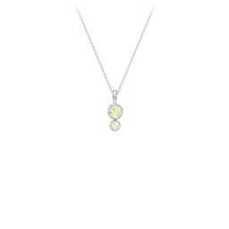 Generations 2-Stone Bezel Set Mother's Necklace in 925 Sterling Silver