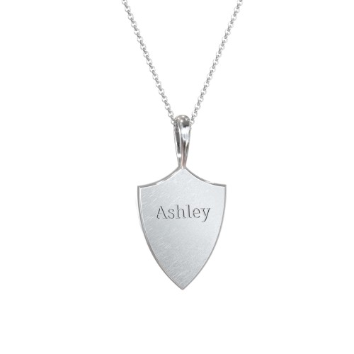Maple Leaf Hero Shield Pendant with Gemstone – Sterling Silver with Citrine