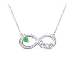 2020 Graduation Infinity Pendant With Gemstone