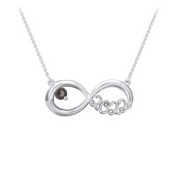 2022 Graduation Infinity Pendant With Gemstone in 925 Sterling Silver