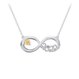 2022 Graduation Infinity Pendant With Gemstone in 925 Sterling Silver