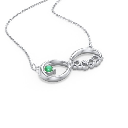 2022 Graduation Infinity Pendant With Gemstone – Sterling Silver with Emerald