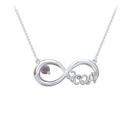 2024 Graduation Infinity Pendant With Gemstone in 925 Sterling Silver with Alexandrite