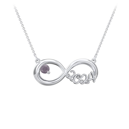 2024 Graduation Infinity Pendant With Gemstone – Sterling Silver with Alexandrite