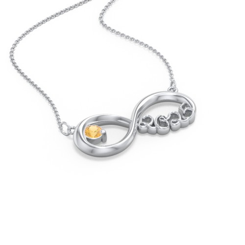 2025 Graduation Infinity Pendant With Gemstone – Sterling Silver with Citrine