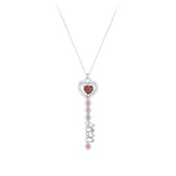 2020 Glamour Infinity Key Pendant in 925 Sterling Silver with Garnet and Red Premium Zirconia