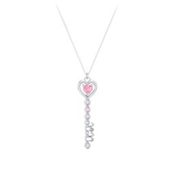 2020 Glamour Infinity Key Pendant in 925 Sterling Silver with Pink Tourmaline and Fancy Pink Premium Zirconia