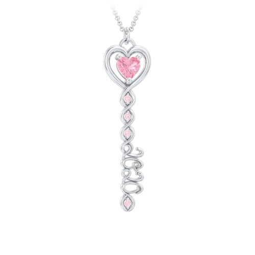 2020 Glamour Infinity Key Pendant – Sterling Silver with Pink Tourmaline and Fancy Pink Premium Zirconia