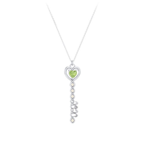 2020 Glamour Infinity Key Pendant – Sterling Silver with Peridot and Fancy Yellow Premium Zirconia