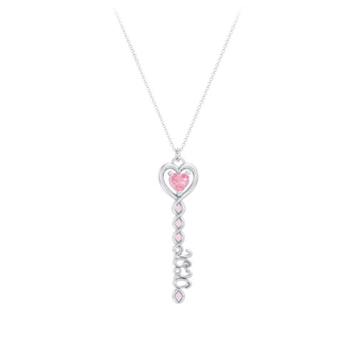 2020 Glamour Infinity Key Pendant – Sterling Silver with Pink Tourmaline and Fancy Pink Premium Zirconia