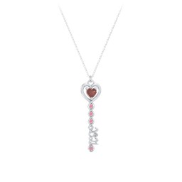 2021 Glamour Infinity Key Pendant in 925 Sterling Silver with Garnet and Red Premium Zirconia