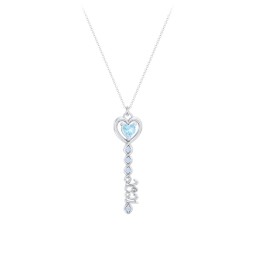 2021 Glamour Infinity Key Pendant in 925 Sterling Silver with Blue Topaz and Fancy Blue Premium Zirconia