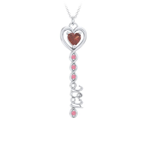 2021 Glamour Infinity Key Pendant – Sterling Silver with Garnet and Red Premium Zirconia