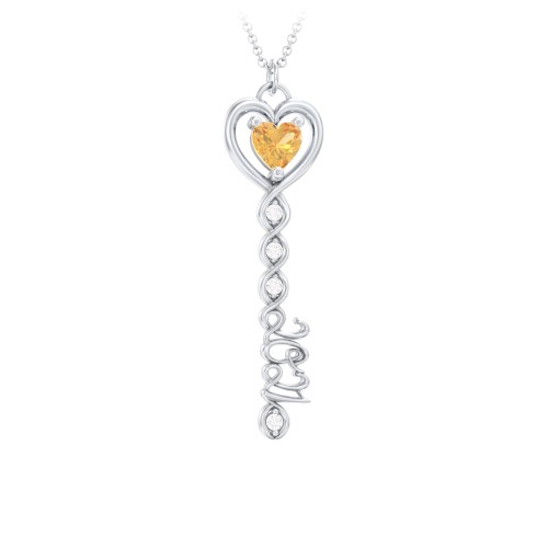 2021 Glamour Infinity Key Pendant – Sterling Silver with Citrine and White Premium Zirconia